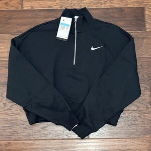 Nike Women's Cropped Quarter Zip-Up Sweatshirt